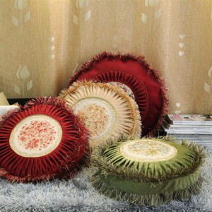 European-style classical sofa cushion pillow pillow case not candy round pillow futon cushion kneeling cushion meditation circle 40*40 set pillow with round cover - wine red