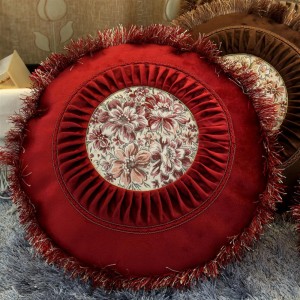 European-style classical sofa cushion pillow pillow case not candy round pillow futon cushion kneeling cushion meditation circle 40*40 set pillow with round cover - wine red