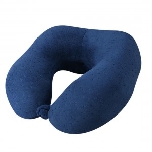 Natural latex u-shaped pillow 25*30*9cm dark blue