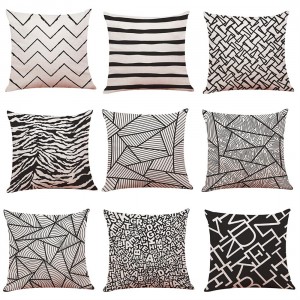 Cross-border special for modern simple geometric home cotton and linen pillow cover car pillow sofa cushion wholesale custom 45*45 super soft P