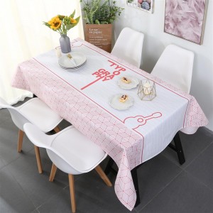 Nordic small fresh ins cotton linen table cloth thin style 140*210cm blue charm
