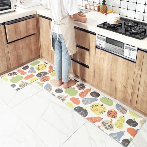 Cross border kitchen leather mat, anti-slip, easy to handle, oil-free, household kitchen, anti-fatigue, environment-friendly, PU leather floor mat, 45*75cm marble