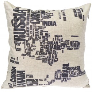 Household pillows hold pillow covers 154 a set of world map