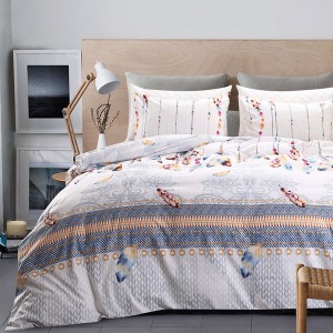 Duvet Cover Set European Style Feather Pattern 90g Series Queen Size