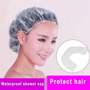 Disposable Clear Spa Hair Salon Home Shower Bathing Elastic Cap 20 Pcs