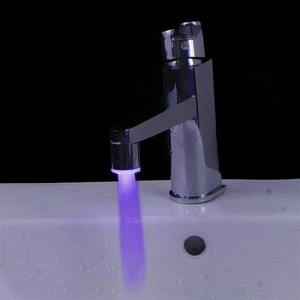 Mini Pure Copper Glow LED Light Water Stream Faucet Tap 7 Color