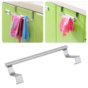 23cm Stainless Steel Towel Bar Holder Hook Storage Rack Door Hanging Kitchen