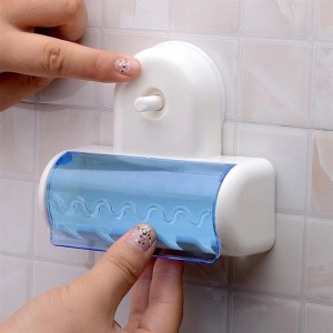 Transparent Home Bathroom Toothbrush Suction Holder with Sover Stand Rack