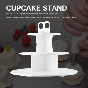 Kitchen 3-Layer Cake Pop & Cupcake Stand Safe Food Grade Plastic Cupcake Stand