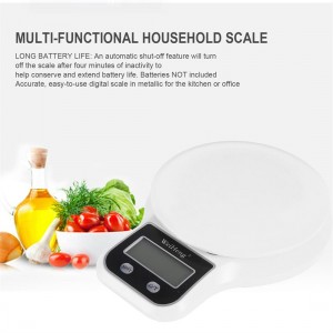 Electronic Digital Kitchen Food Scale 1g-5kg with Green Backlight LCD Display