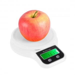 Electronic Digital Kitchen Food Scale 1g-5kg with Green Backlight LCD Display