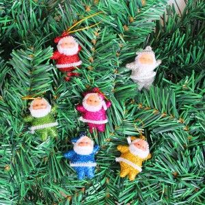 Christmas Multicolor Santa Doll Pendant 6 in 1 Pack