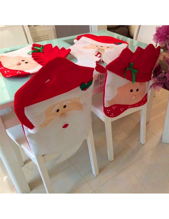 Santa Chair Cover Dining Table Decorative Gift