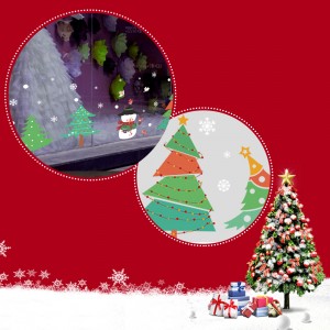 Christmas Window Sticker Wall Sticker Decor Removable Lovely Snowman Christmas Tree Decal XL839