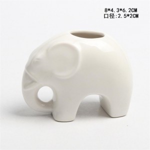 Animal cartoon shape white lubao succulent plant elephant furnishing ceramic handmade tabletop pot zakka lubao elephant