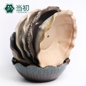 Lace kiln variable flow glazed pottery pot high temperature large size succulent ceramic pot bowl zakka succulent plant pot 20.3*20.3*6.7CM diameter :17.5*17.5CM orchid