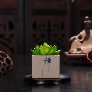 Small coarse pottery succulent pot four corners flower pot wu word small four corners (with holes)
