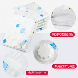 9 pieces of rabbit printed vacuum compression bag are equipped with 8 85x100+ hand pumps (random color of hand pumps)