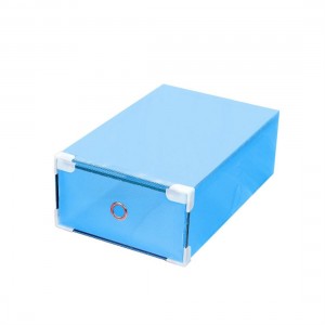 Metal Frame Candy Color Shoe Storage Box Transparent Plastic Drawer Design